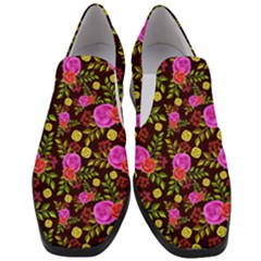 Background Rose Wallpaper Women Slip On Heel Loafers