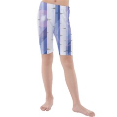 Birch Tree Forest Digital Kids  Mid Length Swim Shorts by Mariart