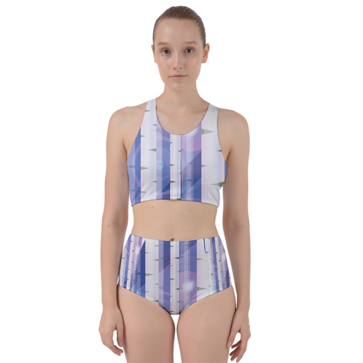 Birch Tree Forest Digital Racer Back Bikini Set