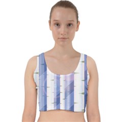 Birch Tree Forest Digital Velvet Racer Back Crop Top by Mariart