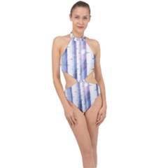 Birch Tree Forest Digital Halter Side Cut Swimsuit by Mariart