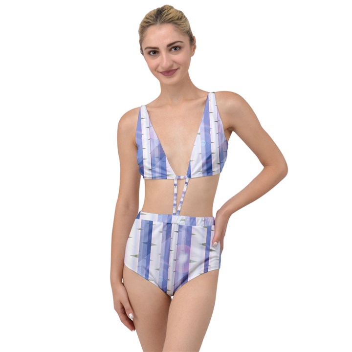 Birch Tree Forest Digital Tied Up Two Piece Swimsuit