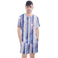 Birch Tree Forest Digital Men s Mesh Tee And Shorts Set