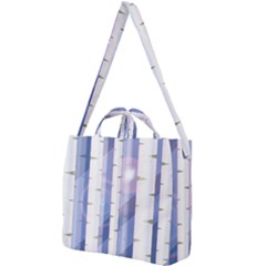 Birch Tree Forest Digital Square Shoulder Tote Bag