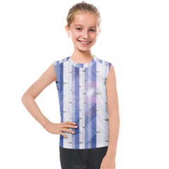 Birch Tree Forest Digital Kids  Mesh Tank Top