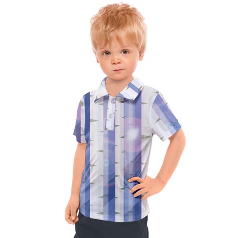 Birch Tree Forest Digital Kids  Polo Tee by Mariart