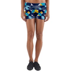 Geometric Hypnotic Shapes Yoga Shorts by tmsartbazaar