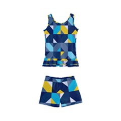 Geometric Hypnotic Shapes Kids  Boyleg Swimsuit by tmsartbazaar