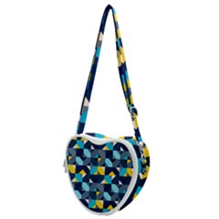 Geometric Hypnotic Shapes Heart Shoulder Bag by tmsartbazaar