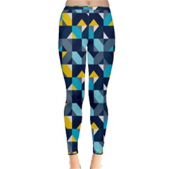 Geometric Hypnotic Shapes Inside Out Leggings by tmsartbazaar