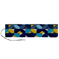 Geometric Hypnotic Shapes Roll Up Canvas Pencil Holder (l) by tmsartbazaar