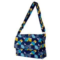 Geometric Hypnotic Shapes Full Print Messenger Bag (m) by tmsartbazaar