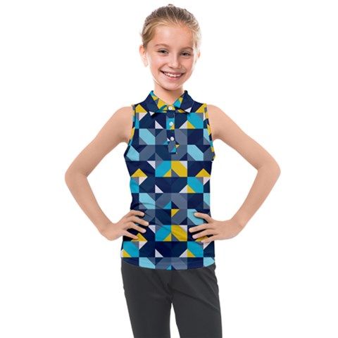 Geometric Hypnotic Shapes Kids  Sleeveless Polo Tee by tmsartbazaar