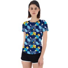 Geometric Hypnotic Shapes Back Cut Out Sport Tee