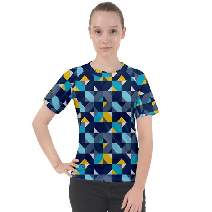 Geometric Hypnotic Shapes Women s Sport Raglan Tee