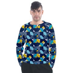 Geometric Hypnotic Shapes Men s Long Sleeve Raglan Tee