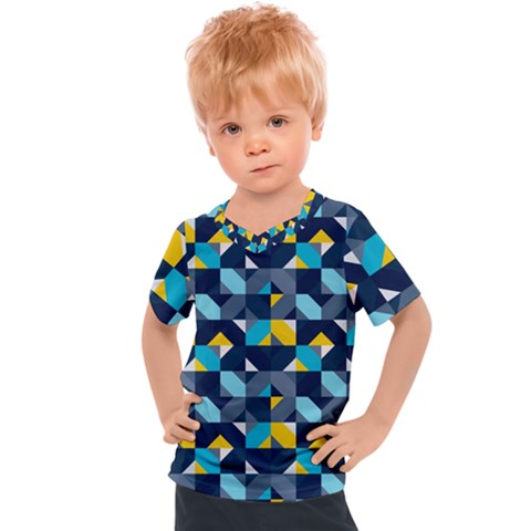 Geometric Hypnotic Shapes Kids  Sports Tee by tmsartbazaar