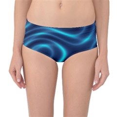 Blue Wavy Mid-waist Bikini Bottoms by Sabelacarlos