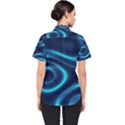 Blue Wavy Women s Short Sleeve Shirt View2