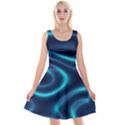 Blue Wavy Reversible Velvet Sleeveless Dress View1