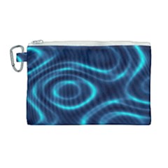 Blue Wavy Canvas Cosmetic Bag (large) by Sabelacarlos