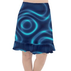 Blue Wavy Fishtail Chiffon Skirt by Sabelacarlos