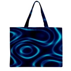 Blue Wavy Zipper Mini Tote Bag by Sabelacarlos