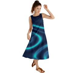 Blue Wavy Summer Maxi Dress