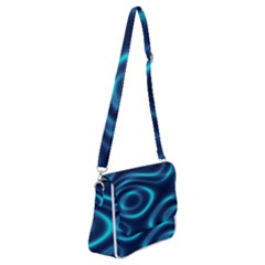 Blue Wavy Shoulder Bag With Back Zipper by Sabelacarlos