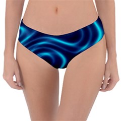 Blue Wavy Reversible Classic Bikini Bottoms