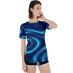 Blue Wavy Perpetual Short Sleeve T-shirt