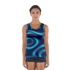 Blue Wavy Sport Tank Top 