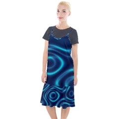 Blue Wavy Camis Fishtail Dress