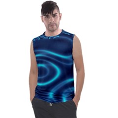 Blue Wavy Men s Regular Tank Top