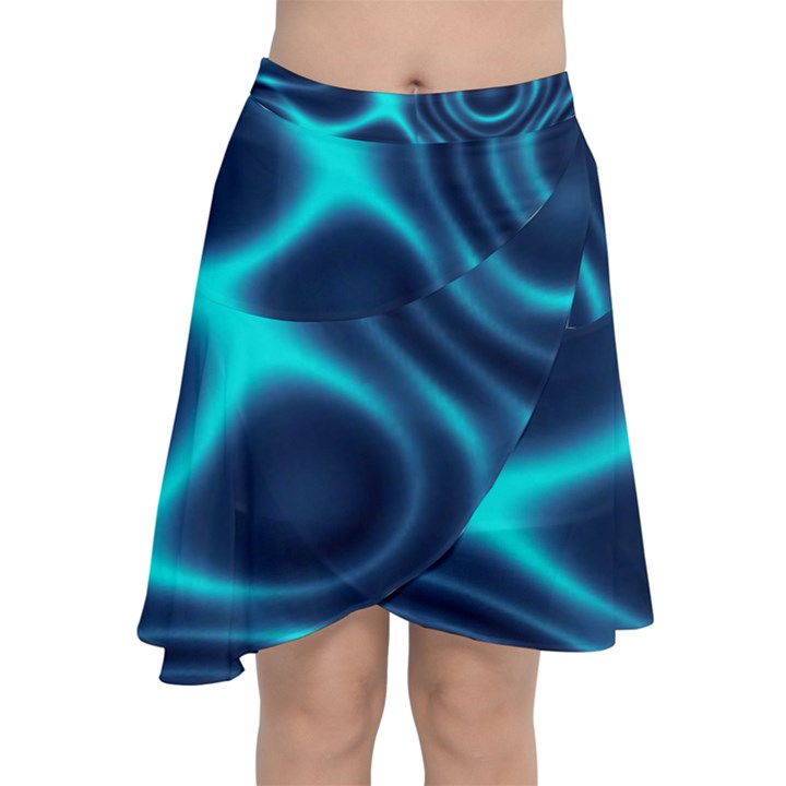 Blue Wave 2 Chiffon Wrap Front Skirt