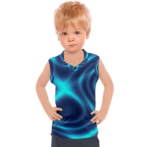 Blue Wave 2 Kids  Sport Tank Top by Sabelacarlos