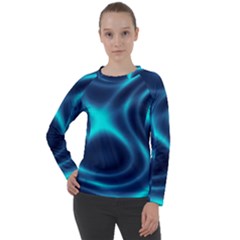 Blue Wave 2 Women s Long Sleeve Raglan Tee