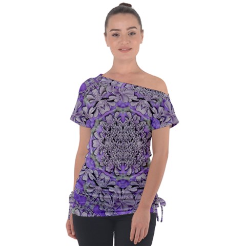 Floral Wreaths In The Beautiful Nature Mandala Tie-up Tee by pepitasart