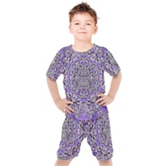 Floral Wreaths In The Beautiful Nature Mandala Kids  Tee And Shorts Set by pepitasart