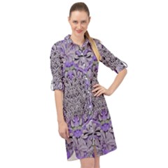 Floral Wreaths In The Beautiful Nature Mandala Long Sleeve Mini Shirt Dress by pepitasart