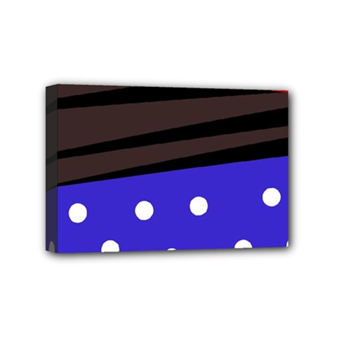 Mixed-lines-dots Black-bg Mini Canvas 6  X 4  (stretched) by Casemiro