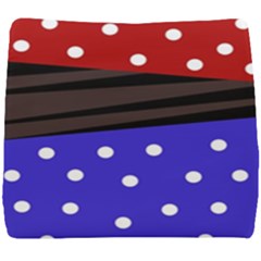 Mixed-lines-dots Black-bg Seat Cushion by Casemiro