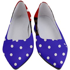 Mixed Polka Dots And Lines Pattern, Blue, Red, Brown Women s Block Heels  by Casemiro