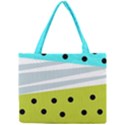 Mixed polka dots and lines pattern, blue, yellow, silver, white colors Mini Tote Bag View1