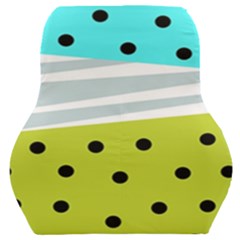 Mixed Polka Dots And Lines Pattern, Blue, Yellow, Silver, White Colors Car Seat Back Cushion  by Casemiro