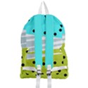 Mixed polka dots and lines pattern, blue, yellow, silver, white colors Foldable Lightweight Backpack View2