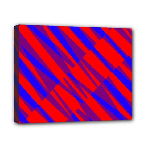 Geometric Blocks, Blue And Red Triangles, Abstract Pattern Canvas 10  X 8  (stretched) by Casemiro