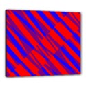 Geometric blocks, blue and red triangles, abstract pattern Canvas 24  x 20  (Stretched) View1