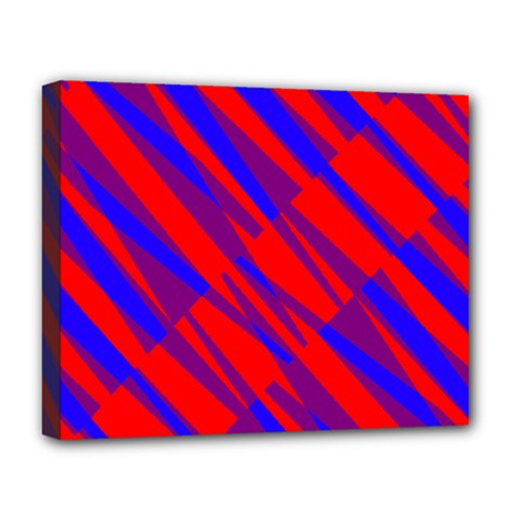 Geometric Blocks, Blue And Red Triangles, Abstract Pattern Deluxe Canvas 20  X 16  (stretched) by Casemiro