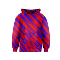 Geometric Blocks, Blue And Red Triangles, Abstract Pattern Kids  Pullover Hoodie by Casemiro